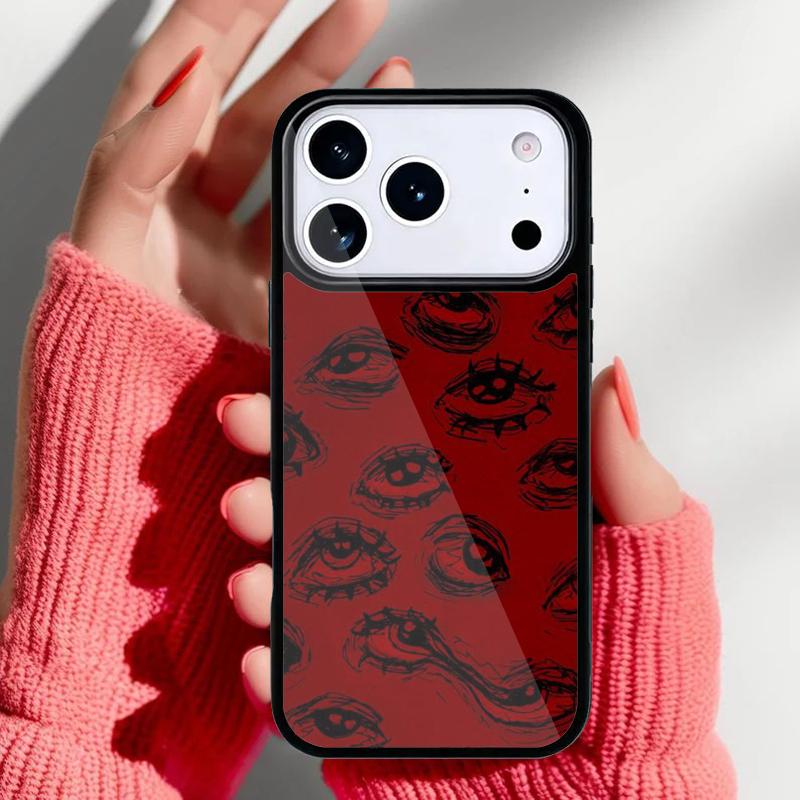 Scary Face Eyes Phone Case for iPhone 17 Air 16e 15 14 13 Pro Max Back Cover for 12 11 Pro Coque