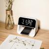 Luxury Plastic Alarm Clock Multifunctional Wireless Charging Night Light Pat Light for Dormitory Bedroom Livingroom Home Garden