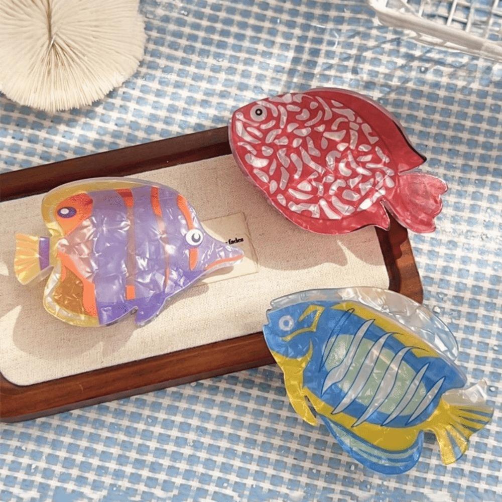 Tropical Fish Fish Hair Claw Cartoon Acrylic Hair Claw Creative Large Shark Clip  Daily