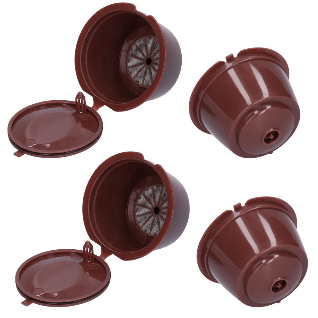 Refillable Coffee Capsule Reusable Coffee Filter for Dolce Gusto Machine with Spoon BrushBrown