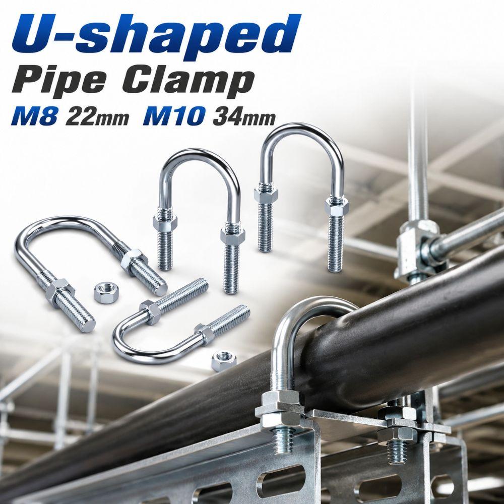 Multifunctional U-shaped Pipe Clamp with Screw Nut Fixed Clamp Pipes, Building Fasteners