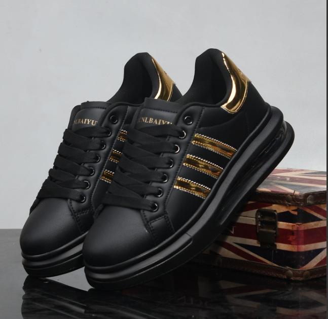 

Spring and Autumn new sports and leisure shoes air cushion couple thick sole heightening black board shoes 35