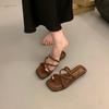 Slippers for Women French Style Design Sandals Summer Pinch-Toe Open-toe Sandals Flat Slippers for Women Comfort Beach Slippers