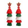 Santa Claus Merry Christmas Earrings Xmas Boots Ear Stud Handmade Beaded Ear Drop  New Year