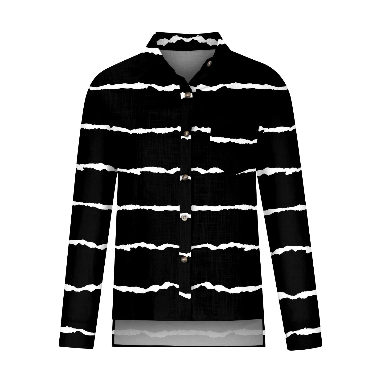 Женская свободная повседневная рубашка на пуговицах с длинными рукавами и лацканами — фото 4