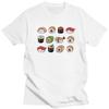 Custom Kawaii Rolls And Sushi Tshirt for Men Short Sleeves Leisure T Shirt Japanese Food Cartoon Manga Tshirt Pure Cotton Tee