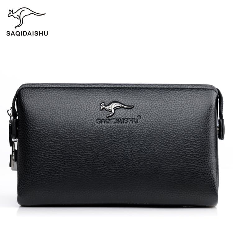 Men's lychee pattern business clutch bag