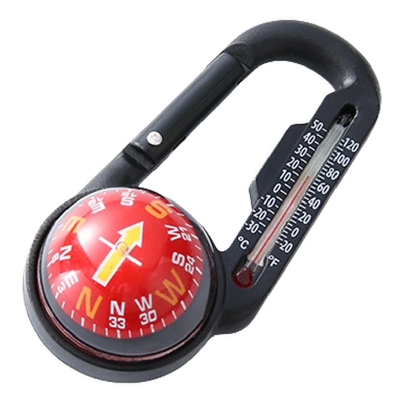Multifunctional Carabiner with Compasses & Thermometers Snap Hook Keychain Outdoor Climbing Survival Tool Easy to Use