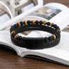 Beads Leather Bracelet Men Classic Tiger Eye Beaded Multi Layer Leather Bracelet For Men Jewelry Gift