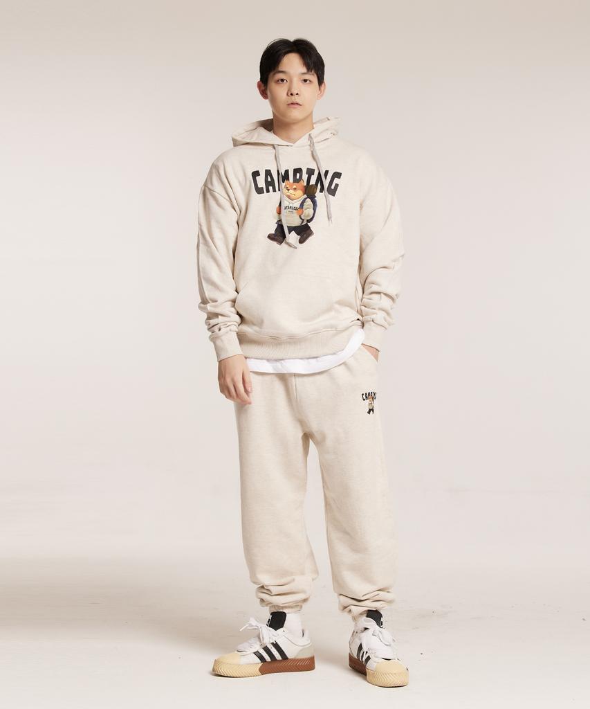 CREAM SODA LAB Camping Small Logo Training Jogger Pants Oatmeal