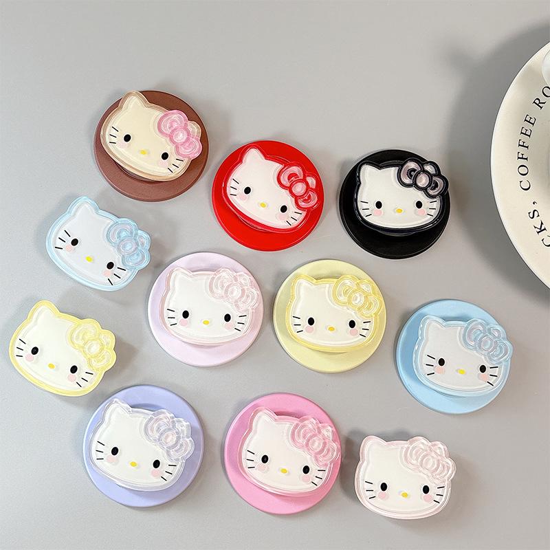 Cute Cartoon Small Fresh Kt Cat Mobile Phone Airbag Bracket Magnetic Desktop Paste Girl Cream Wind Ring