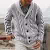 Men's Solid Color Cardigan Button Knitted Casual Fashion Lapel Sweater