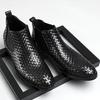 Handmade Embossed British-Korean Style High-Top Leather Men's Chelsea Martin Boots