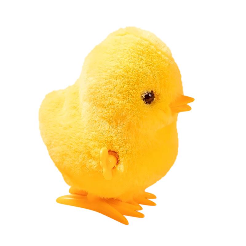 Clockwork Jumping Chick: Educational Plush Toy for Infants & Toddlers