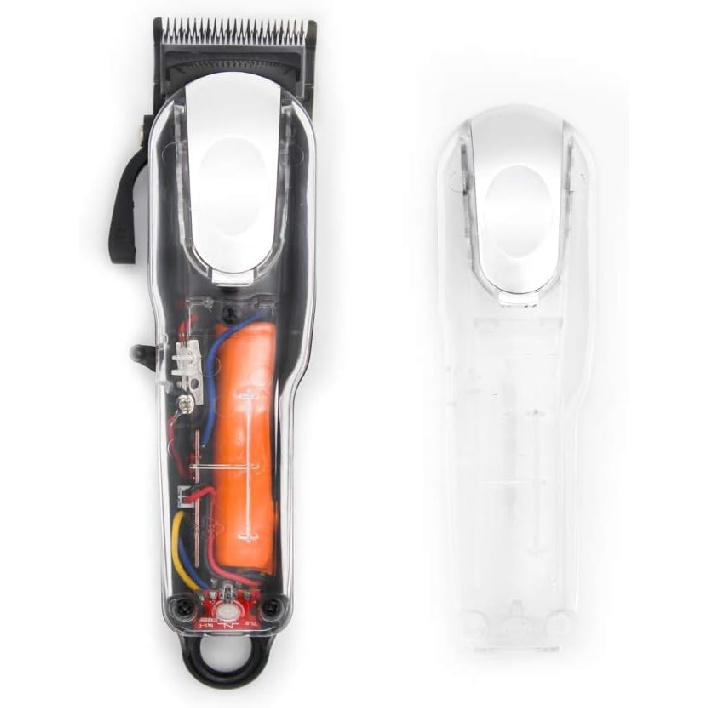 Hair Clipper Transparent Cover, DIY Replacement Clipper Protective Cover for Wahl 5 Star Cordless Magic Clip Clipper # 8148 Transparent Shell Silver