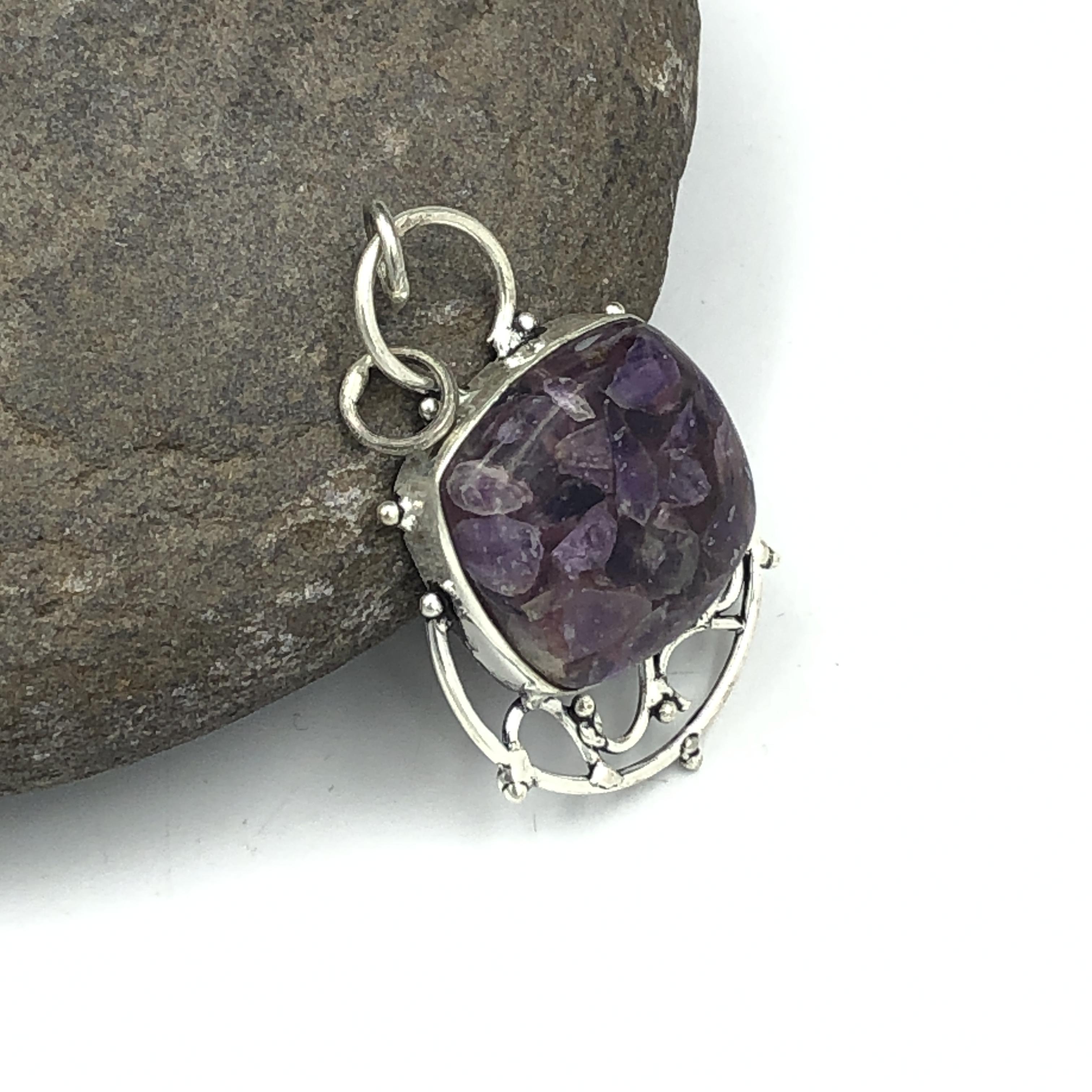 

Natural Copper Charoite Gemstone 925 Sterling Silver Jewelry Pendant 1.65 AJP-143