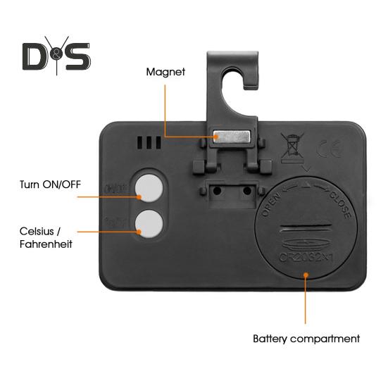 Termómetro colgante para refrigerador con pantalla LCD, termómetro digital resistente al agua para congelador, funciona con pilas, medidor de temperatura de alta precisión para refrigerador.