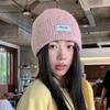 Simple cloth label wool wool hat women's autumn and winter comfortable cold hat outdoor cycling ear hat fashionable versatile knitted hat