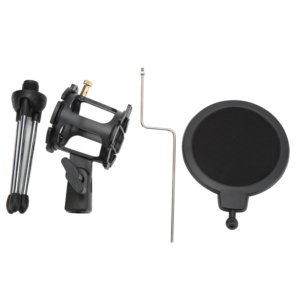 Foldable Microphone Shockproof Stand Pop Filter Holder Kit for Recording Studio Live Broadcast