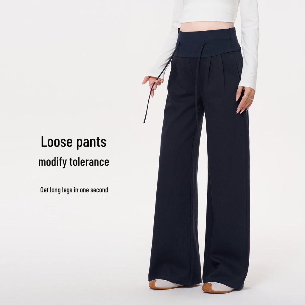 Masanon 2025 Maternity Wide-Leg Drawstring Pants – Comfortable Autumn Wear