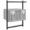 Wall Mounted Nightstand Grey Sonoma 35 x 30 x 51 cm Particleboard