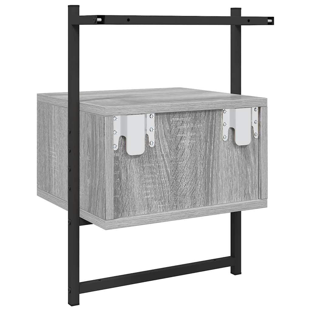 Wall Mounted Nightstand Grey Sonoma 35 x 30 x 51 cm Particleboard