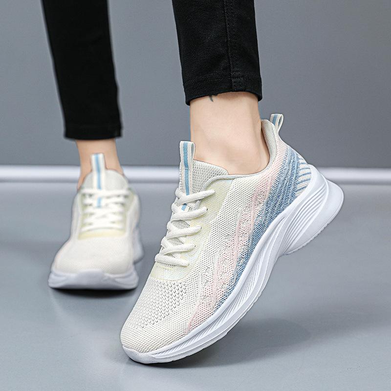 Brand Sports Shoes Women's Mesh Breathable Running Shoes Lightweight Shock Absorption High School Entrance Examination Physical Test Racing Training