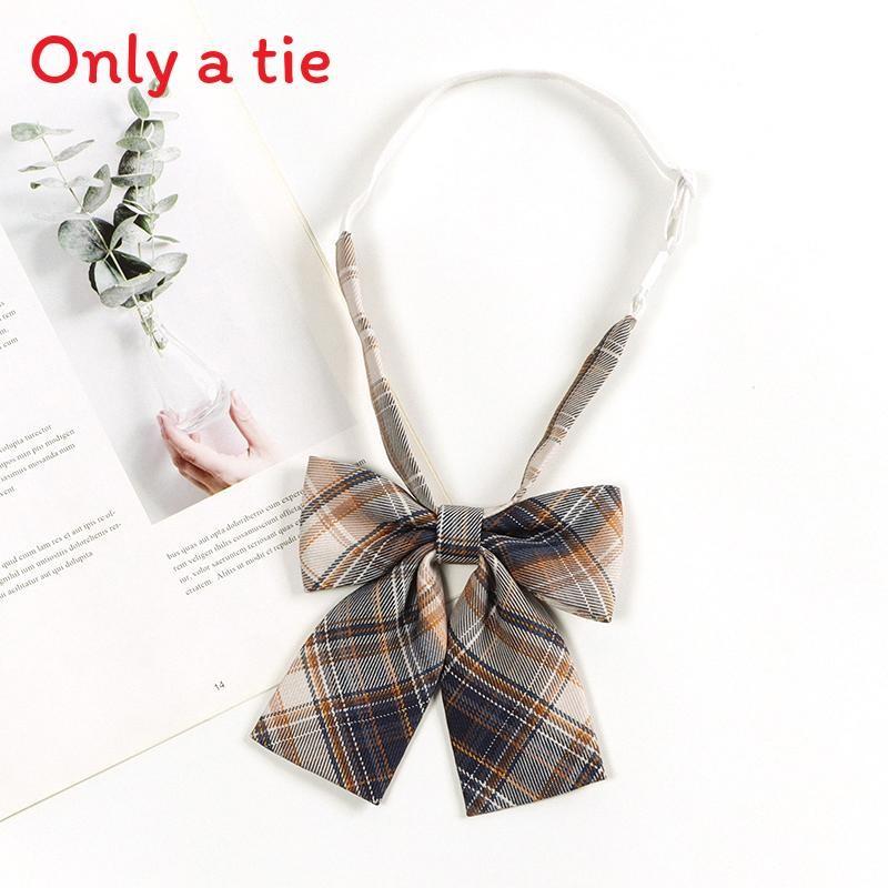 Checkered Retro Brown Striped Tie And Bow For Casual School Outfits Gifts And