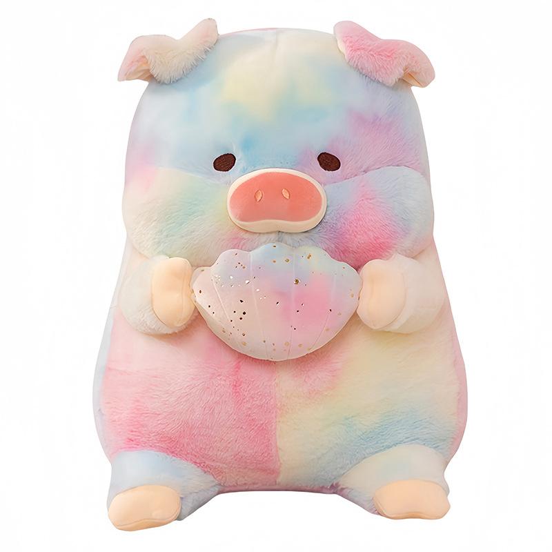 Cute Cute Rainbow Shell Pig Doll Plush Toy Piggy Doll Children Sleep Soothing Doll