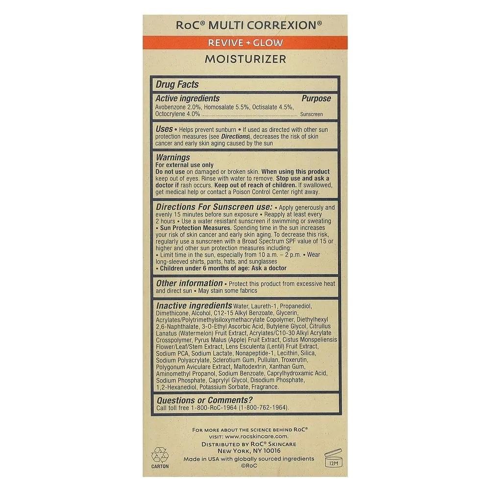 RoC Multicorexion Revive Plus Glow Moisturizer SPF30 50ml