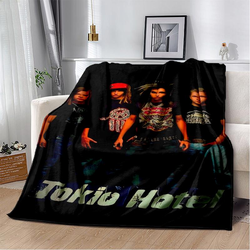 2025 New Style Tokio Hotel Rock Band Bill Tom Kaulitz Blanket,Soft Throw Blanket for Home Bedroom Bed Sofa Cover Kids Gift