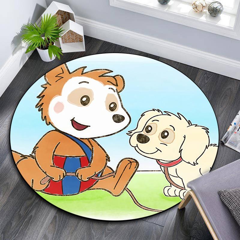 Bobo Siebenschläfer Round Area Rug,Carpet Rug for Living Room Bedroom Sofa Playroom Decor,Non-slip Floor Mat