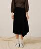 Waiowai Asymmetric Pleated Midi Skirt_Black