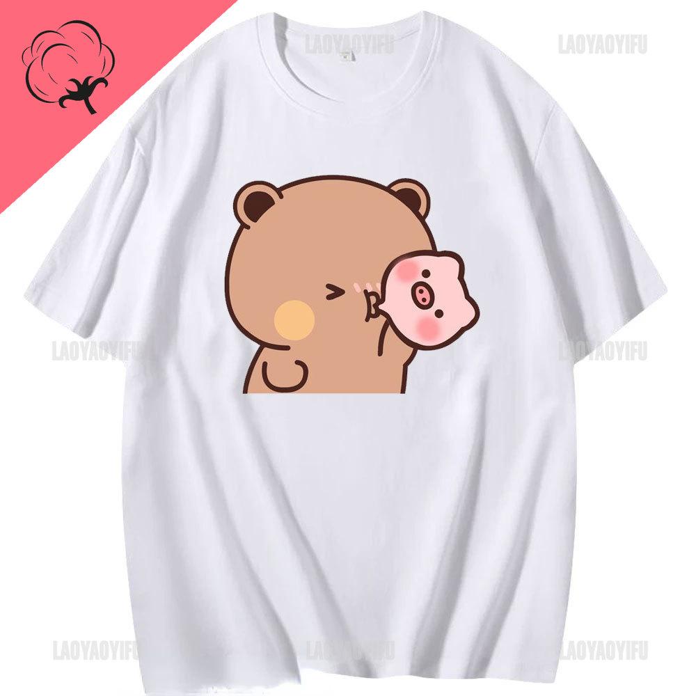 

Kawaii Bubu Dudu Tshirt for Girl Cartoon Panda Bear Tee Women Clothing Men Summer Casual Tshirt Thirt Shirt Femme Cotton Tops XL