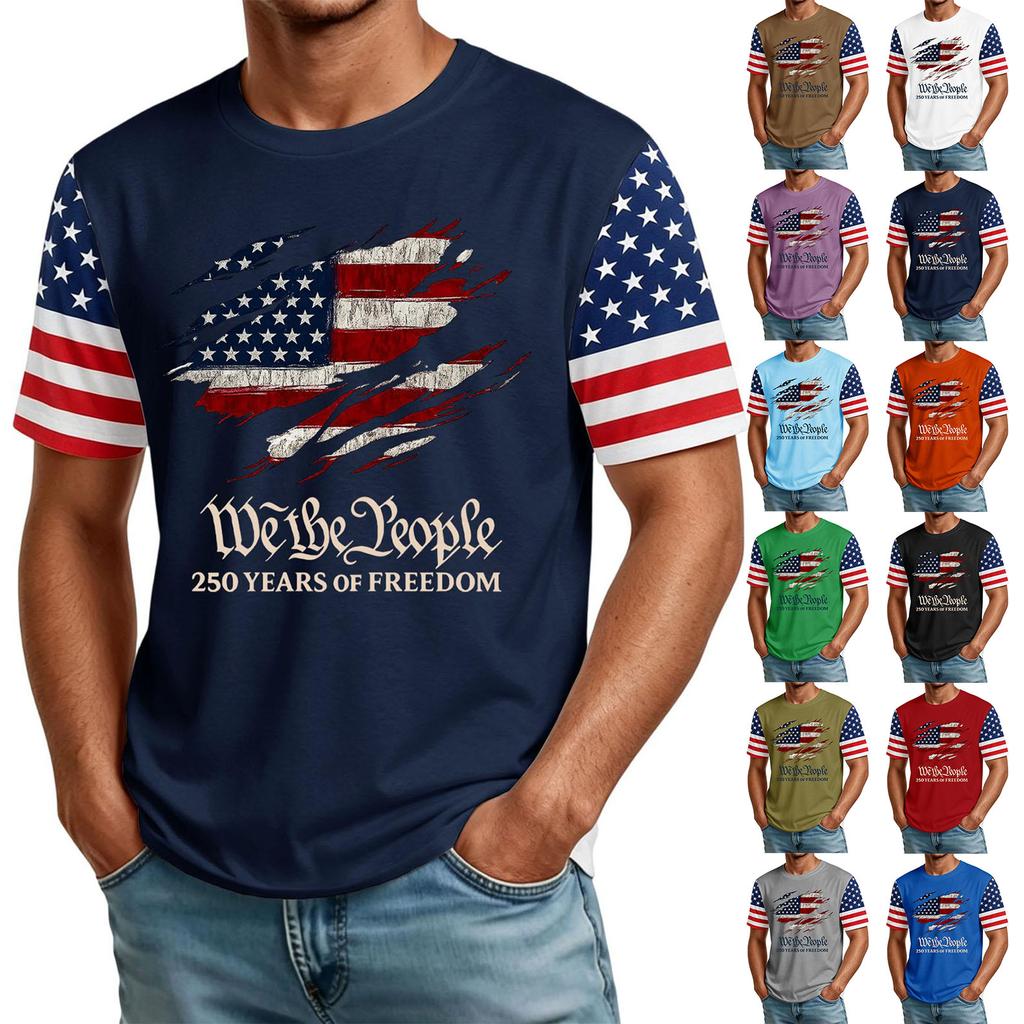 Men's Casual Round Neck Lightweight Breathable Short-Sleeve Top