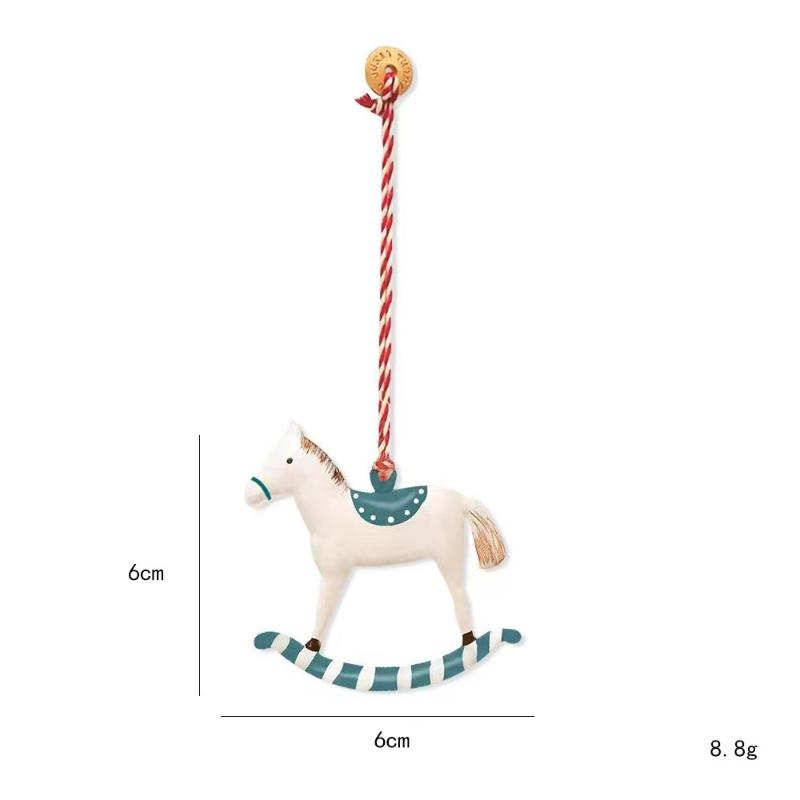 1 Set Nordic Christmas Hanging Decoration - Horse Figurines Santa Clause Ornament, Xmas Tree Pendant for Festival Party Supplies