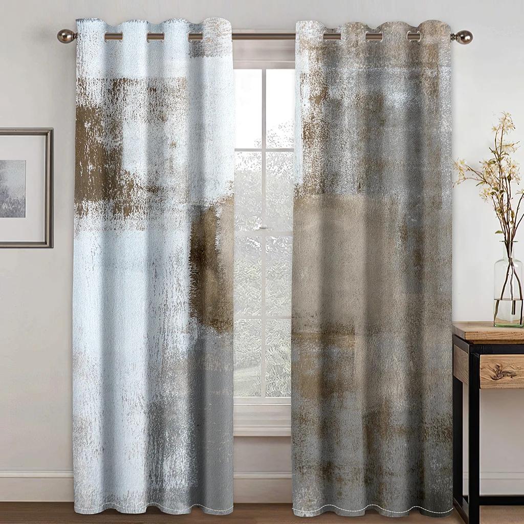 Cheap Modern Personality Curve Double Color Printing Curtain Living Room Bedroom Home Decoration Adult Decorative 2 Pieces