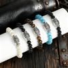 Minimalist Viking Bracelet Men 5 Colors 8mm Tiger Eyes Onyx Obsidian Stone Strand Braslet Positive Energy Healing Braclet Hombre