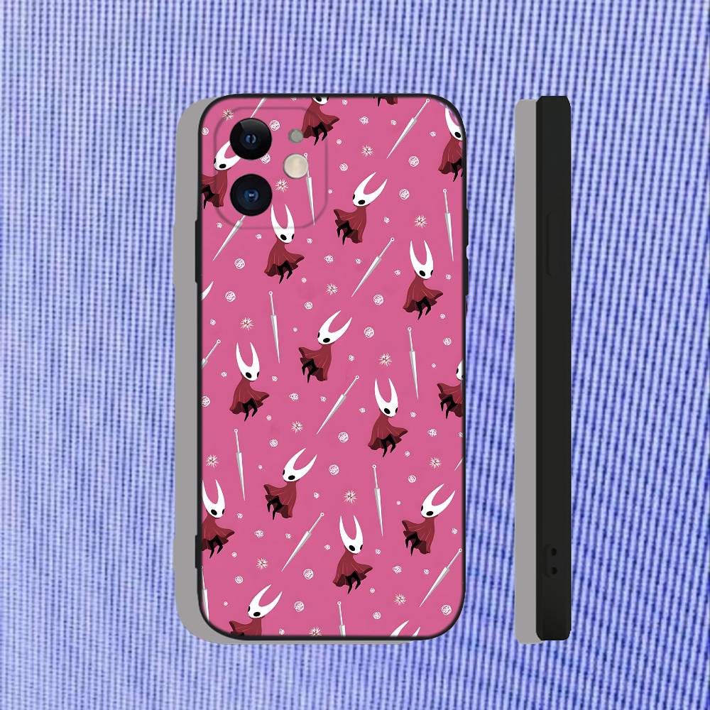 H-Hollow Knight Silksong Phone Case For iPhone 16,15,14,13,12,11,Pro,Max,Plus,X,XS,XR,SE,8,7,Mini,Soft Silicone Black Case