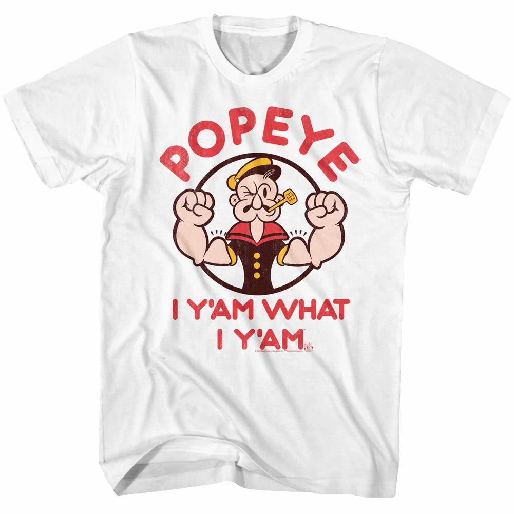 Popeye The Sailor Man Showing Muscles I Y am What I Y am Men s T Shirt 2XL