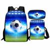 Trendy Popular flame football 3D Print 3pcs/Set pupil School Bags Laptop Daypack Backpack Inclined shoulder bag Pencil Case