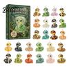 Christmas Advent Calendar for Decorations Days Acrylic Calendar 24 Cartoon Snake 2D Flat Figures Collectibles