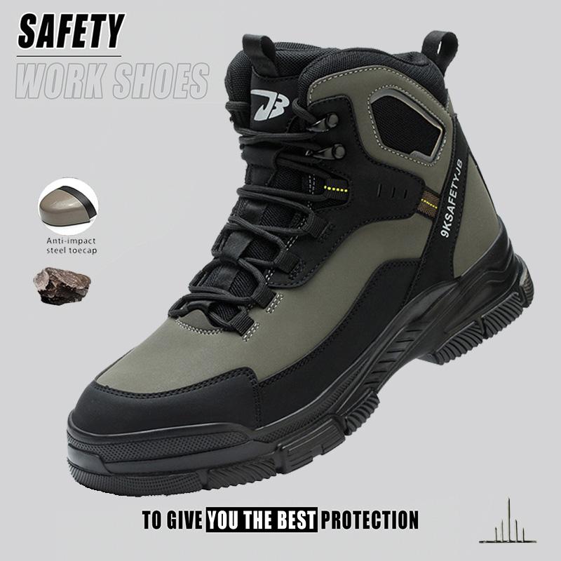 

Men Boots Steel Toe Safety Shoes Anti-Puncture Slip Resistant Work Shoes Wear-resisting Indestructible Shoes for Work as Hiking 41