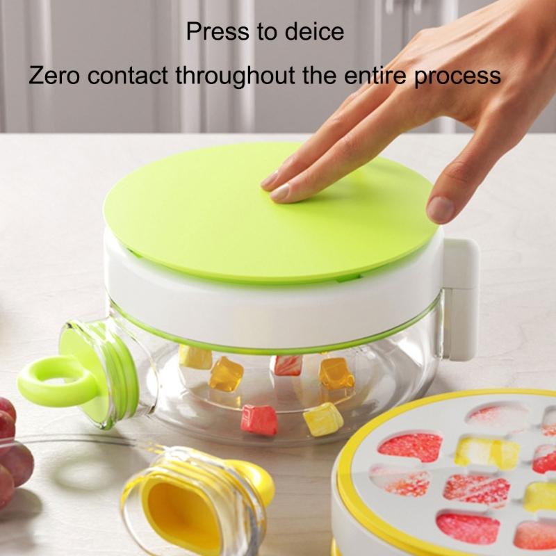 Efficient Portable Ice Cubes Molds Bottle With Built In Molds And Carry Strap Sports Water Bottle with Built in Ice Tray