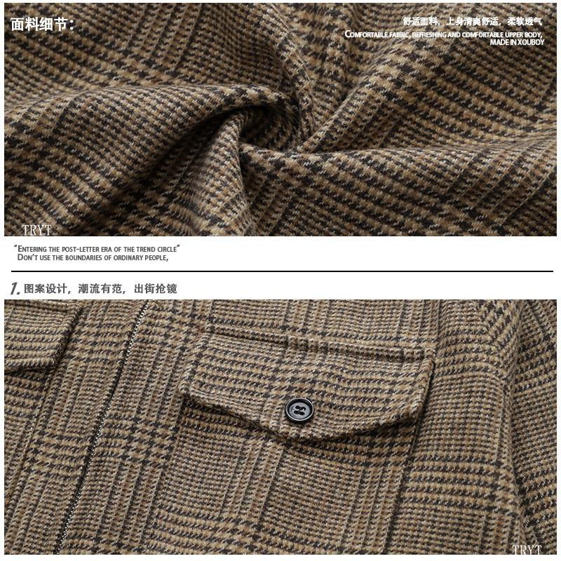 Mens Womens Vintage Herringbone Harrington Jacket Stand Collar Casual Outerwear Fall 2025