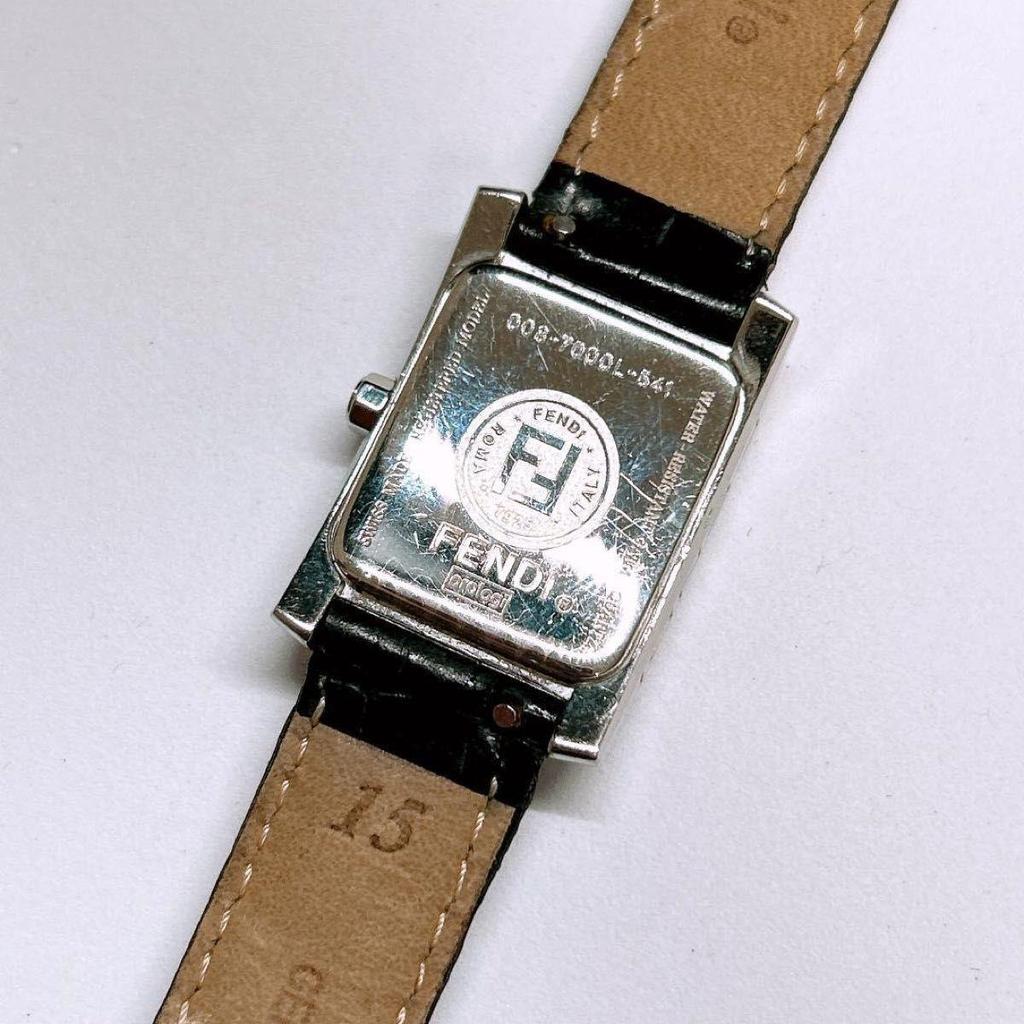 Used Working Fendi FENDI Watch Square Black Y2k 00s 008 Black Dial Quartz Working Working