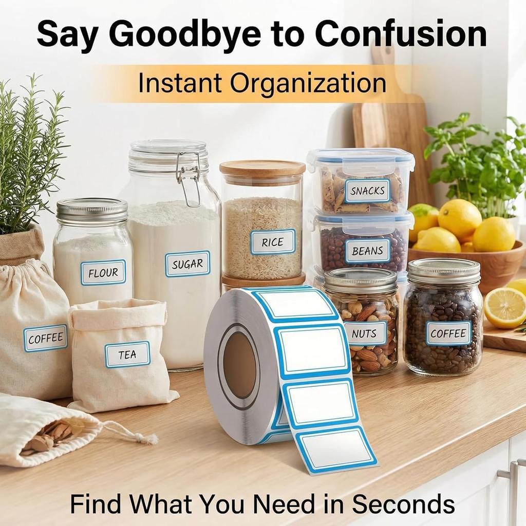 500 Pcs Premium Removable Freezer Labels - No Residue, Reusable & Waterproof | Perfect for Food Storage Containers, Mason Jars, Freezer Bags & Cold