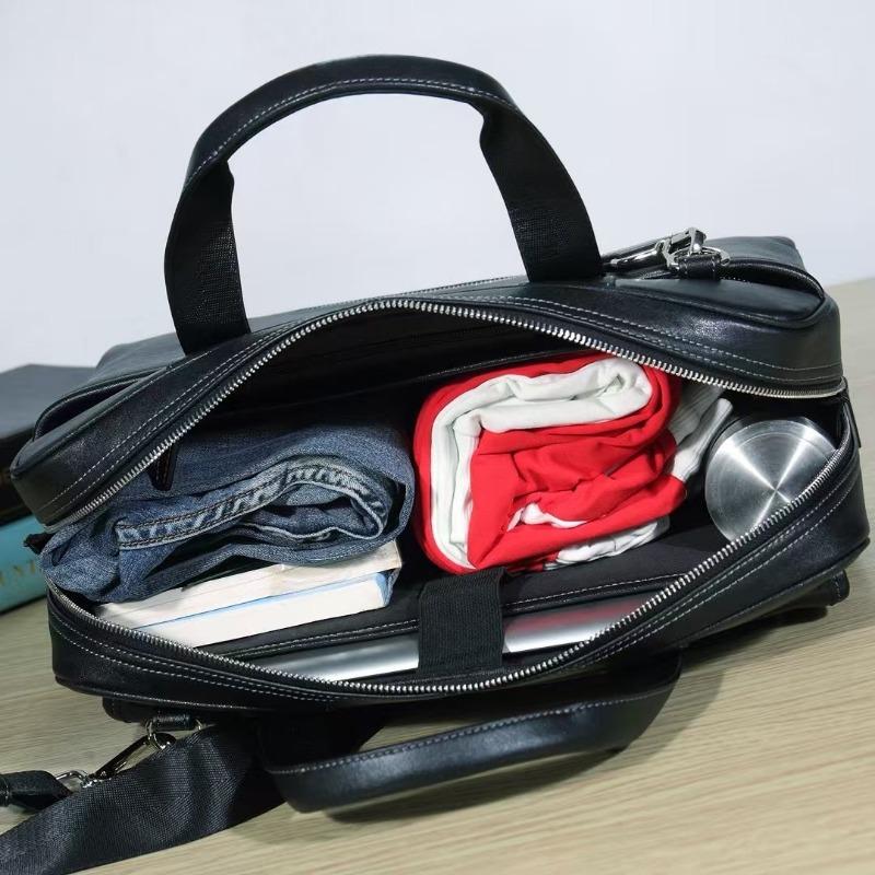 Genuine Leather Men's Briefcase Handbag Large-capacity Single-shoulder Crossbody Bag Cowhide Men's Bag