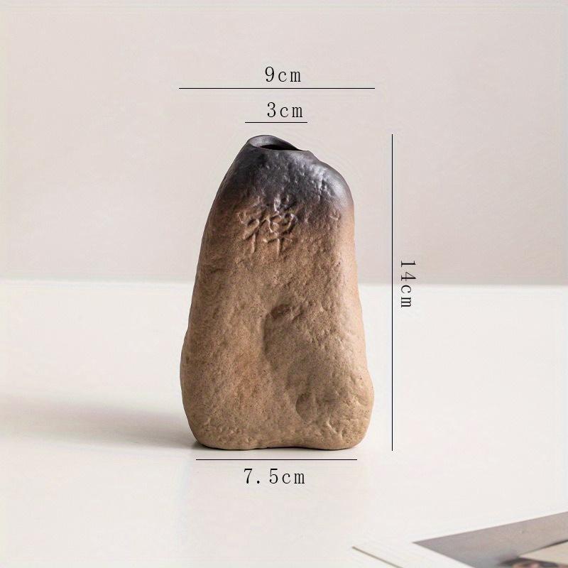 Unikátní rustikální keramická váza ve tvaru kamene pro čerstvé a sušené květiny, sukulenty a hydroponické rostliny, dekor