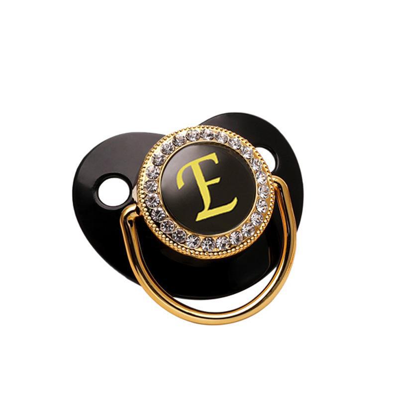 Cross-Border Baby Pacifier with 26 Black Diamond Letters